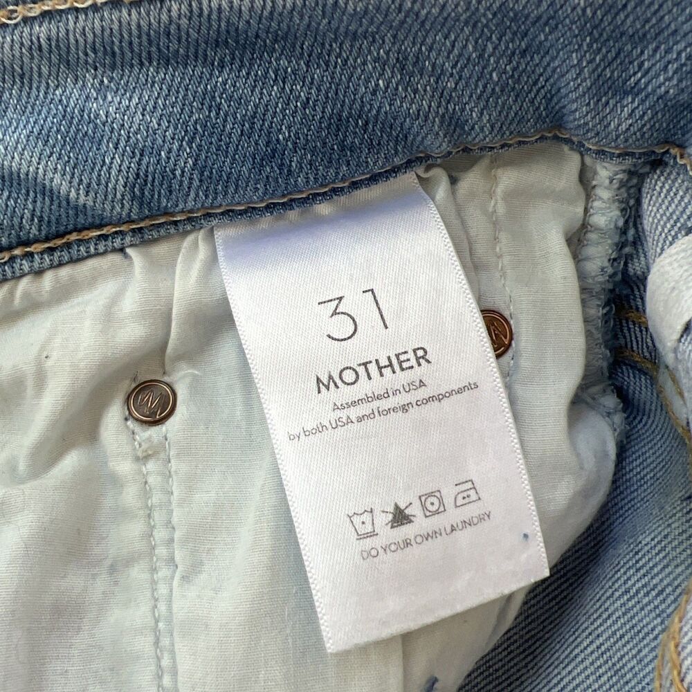 Mother The Insider Women's Crop Step Fray Jeans Size 31 Light Wash Limited !! - Picture 4 of 9